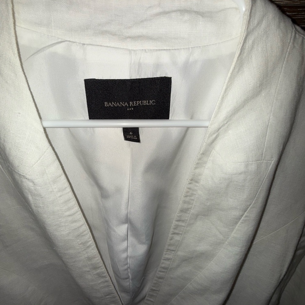 Banana Republic White Blazer Tailored Suit Jacket - Picture 2 of 6